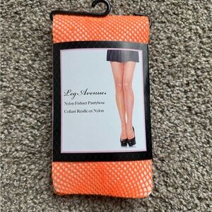 NWT Orange Fishnet Pantyhose